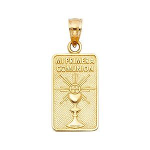 14K Yellow Gold Communion Religious Pendant
